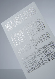 Silver Foil Stamping on Wedding Card