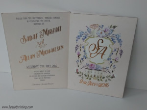 Light Copper Foil Stamping Plus Printed Wedding Invite